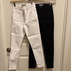 Everlane Set Bundle 2 pairs Women's The Curvy High Rise Black and White Jeans